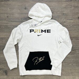 Nike Pullover Hoodie Deion Sanders Prime Size Medium Mens White 2.0 Club Fleece